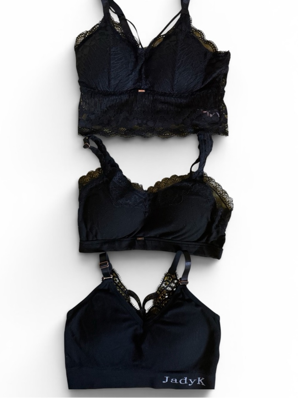 Lot of 3 - S/M JDK Black Lace Bralettes - Women's Intimates